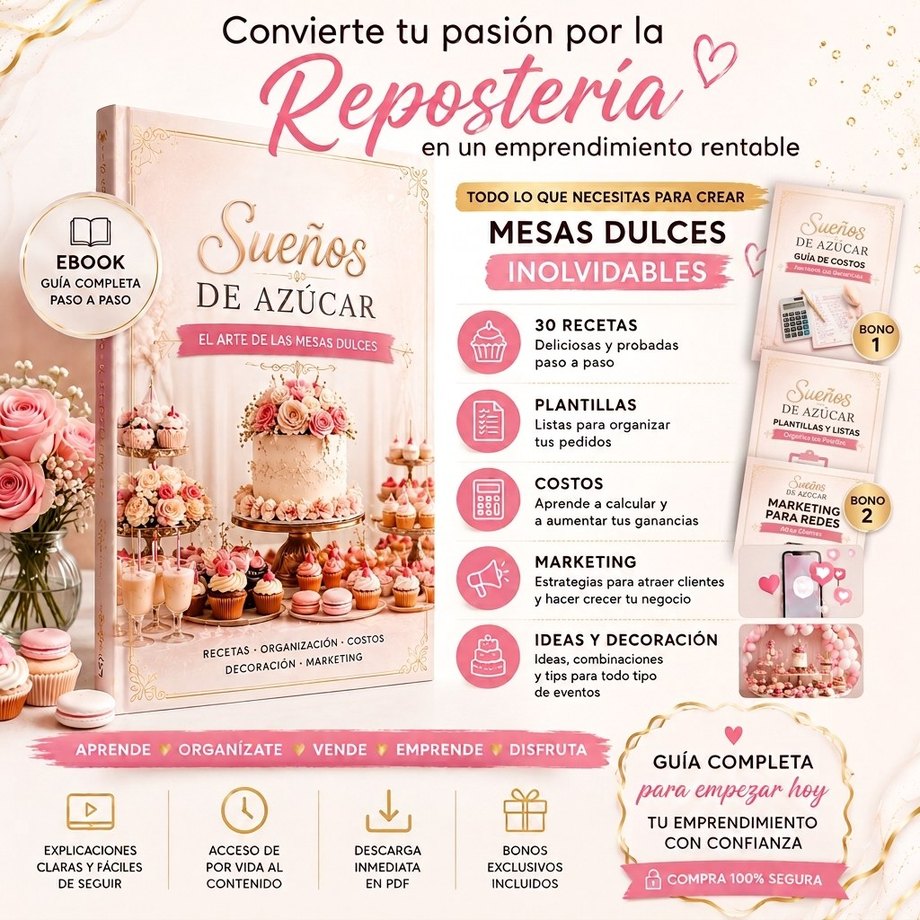 30 RECETAS PARA MESAS DULCES + 3 BONUS